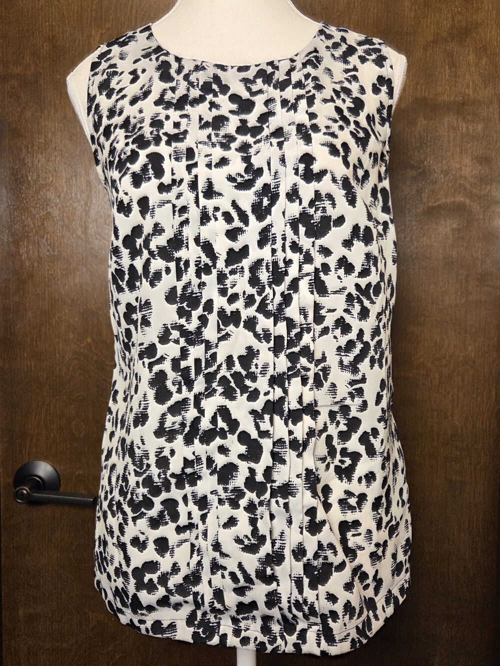 Merona Black and White Animal Print Sleeveless Camisole